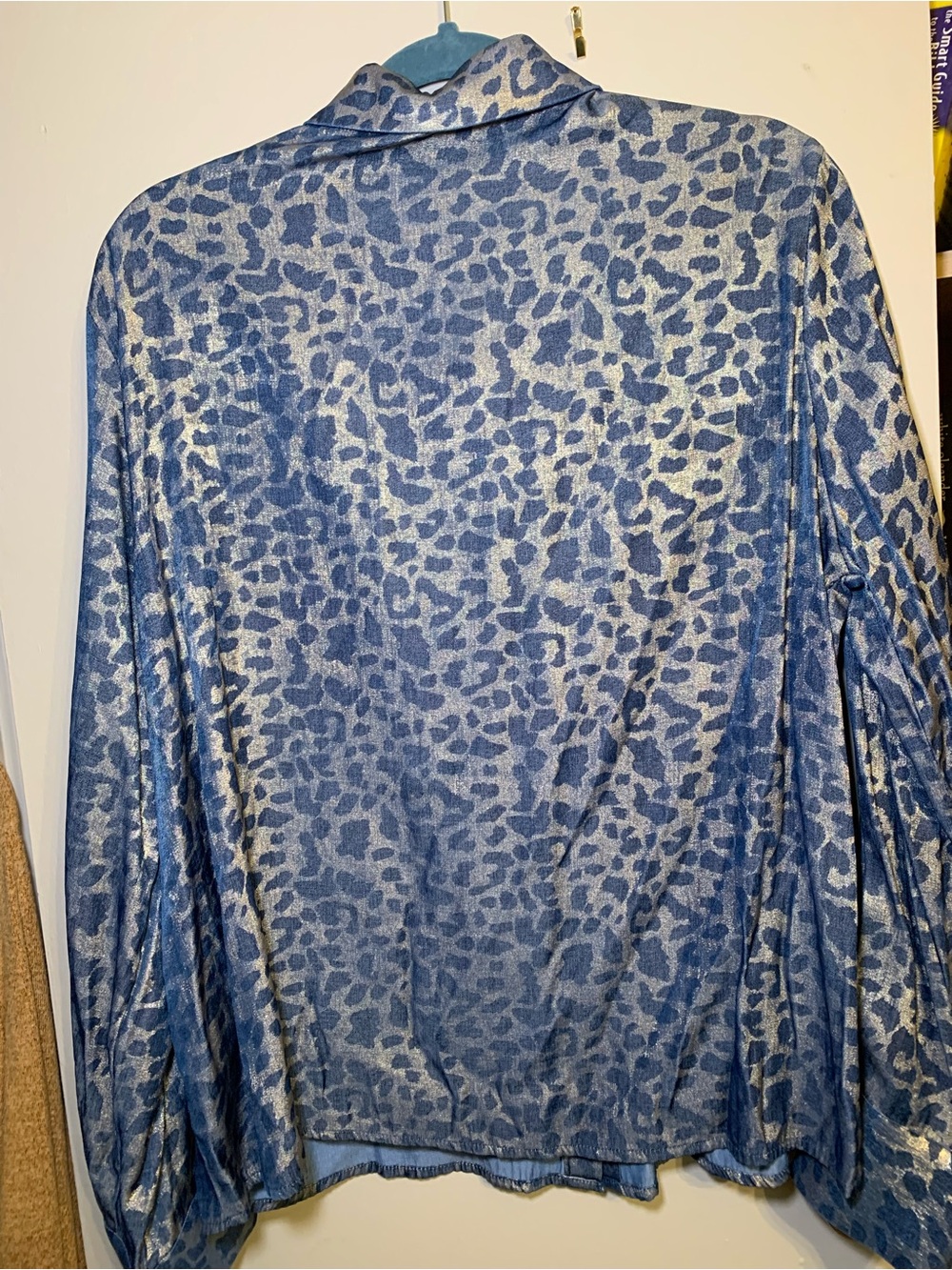 Blue Animal-Print Lightweight Shirt Jacket - Women's - Picture 5 of 5